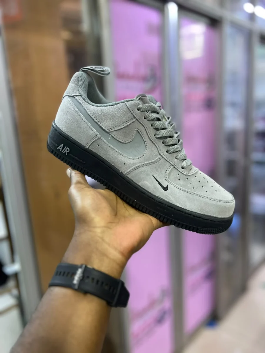 Nike Nike Air Force 1 Low Grey Suede — Grey / Black